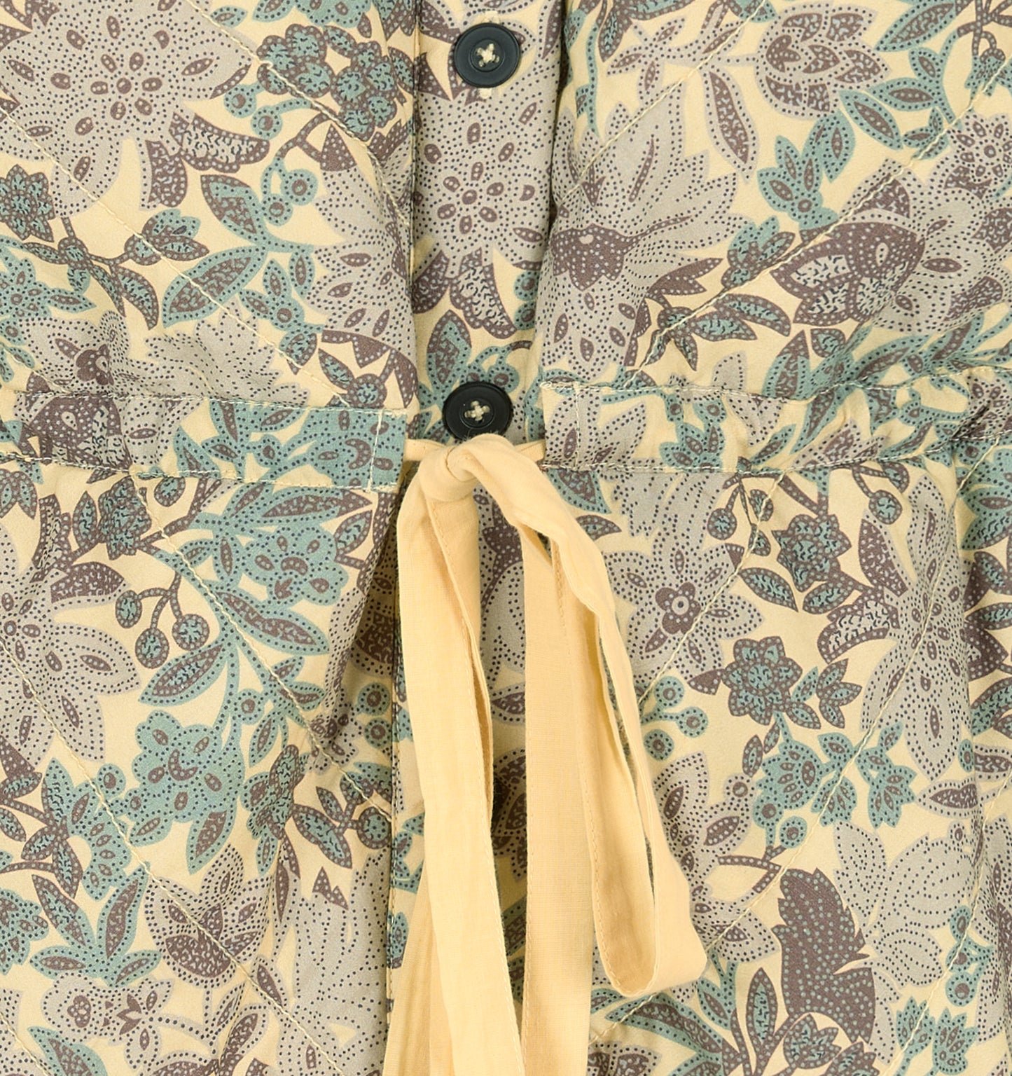Patti quilted jacket in woodland floral print in soft cotton lawn.