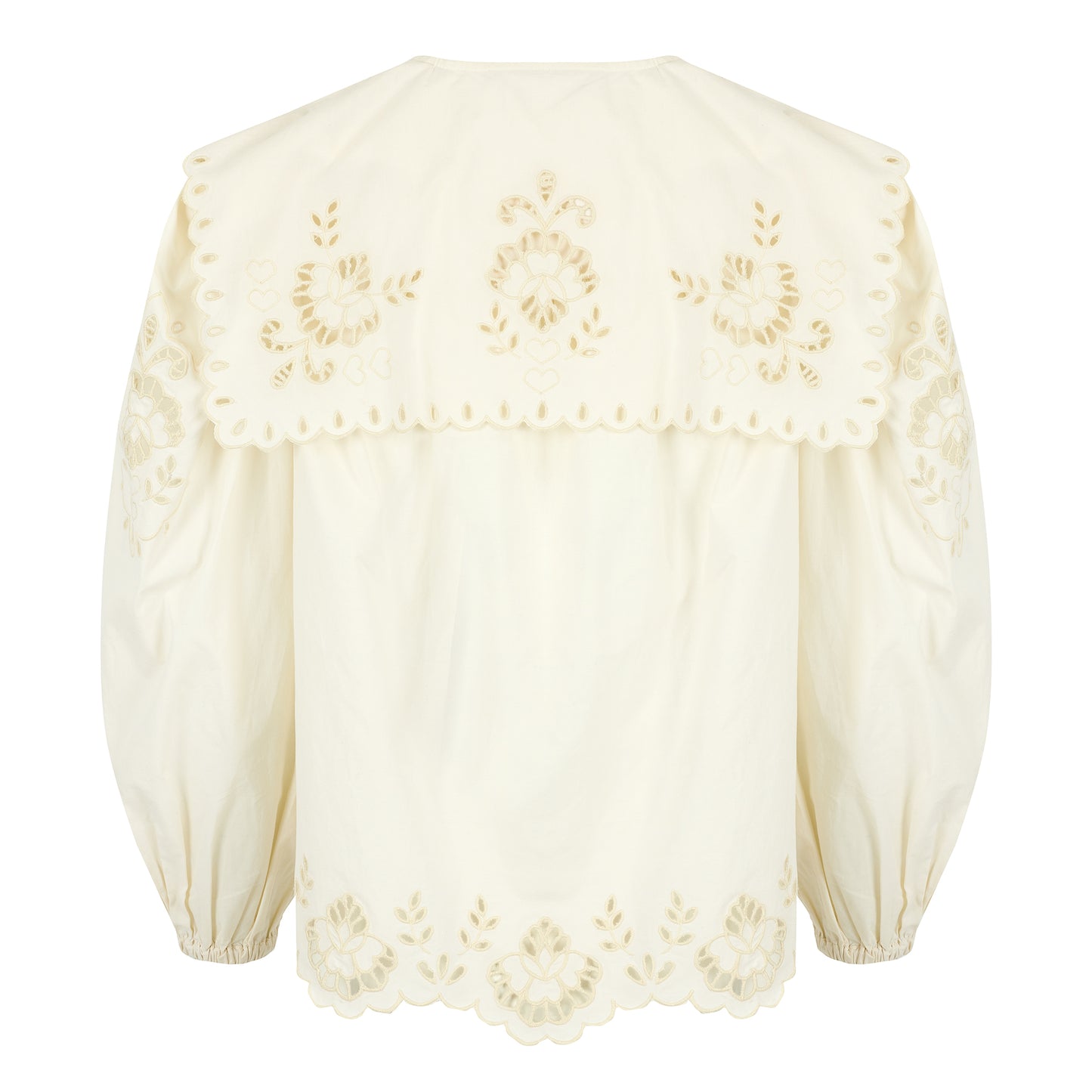 Sienna blouse with cutwork embroidery in ivory cotton lawn