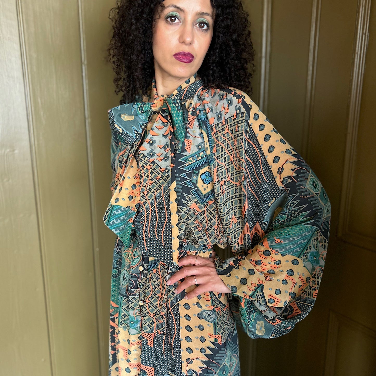 Flora Gown in 100% silk crepe de chine.