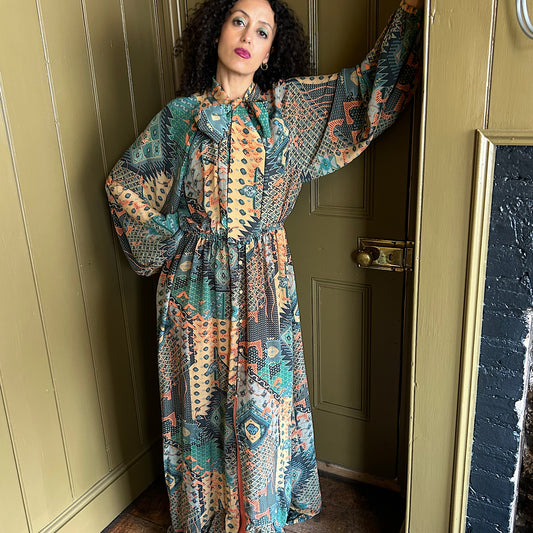 Flora Gown in 100% silk crepe de chine.