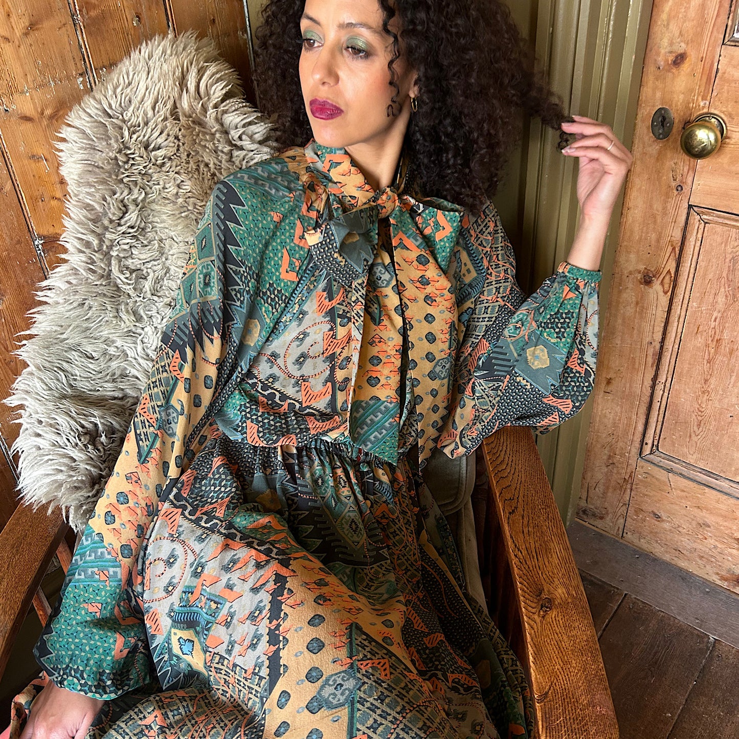 Flora Gown in 100% silk crepe de chine.