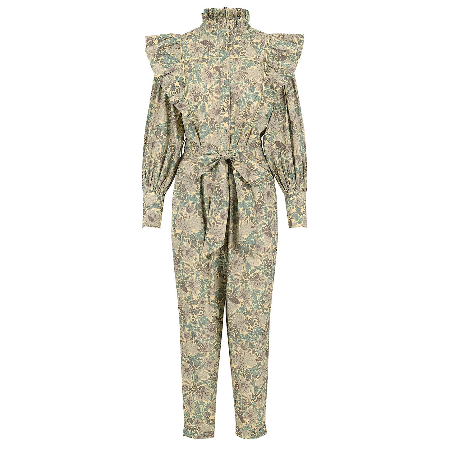 Suzi jumpsuit in woodland floral printed cotton lawn