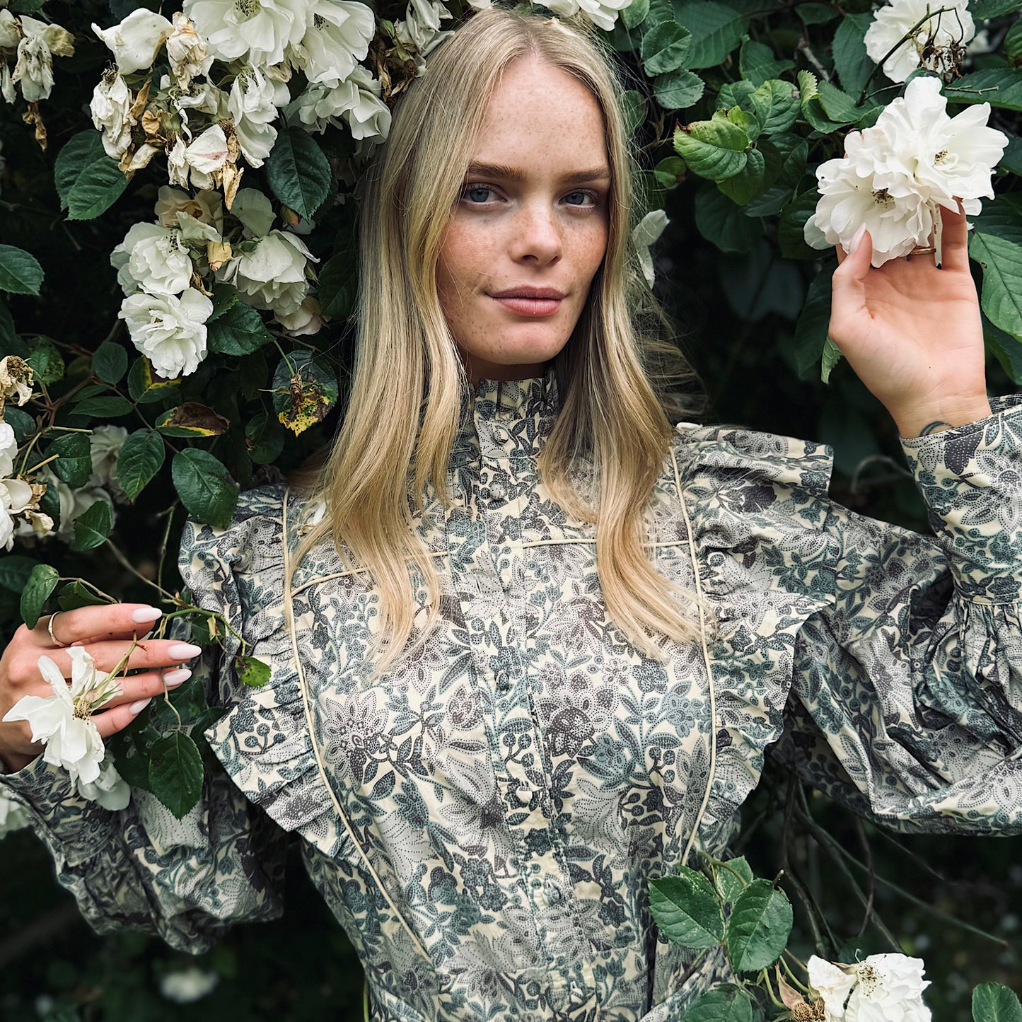 Suzi jumpsuit in woodland floral printed cotton lawn