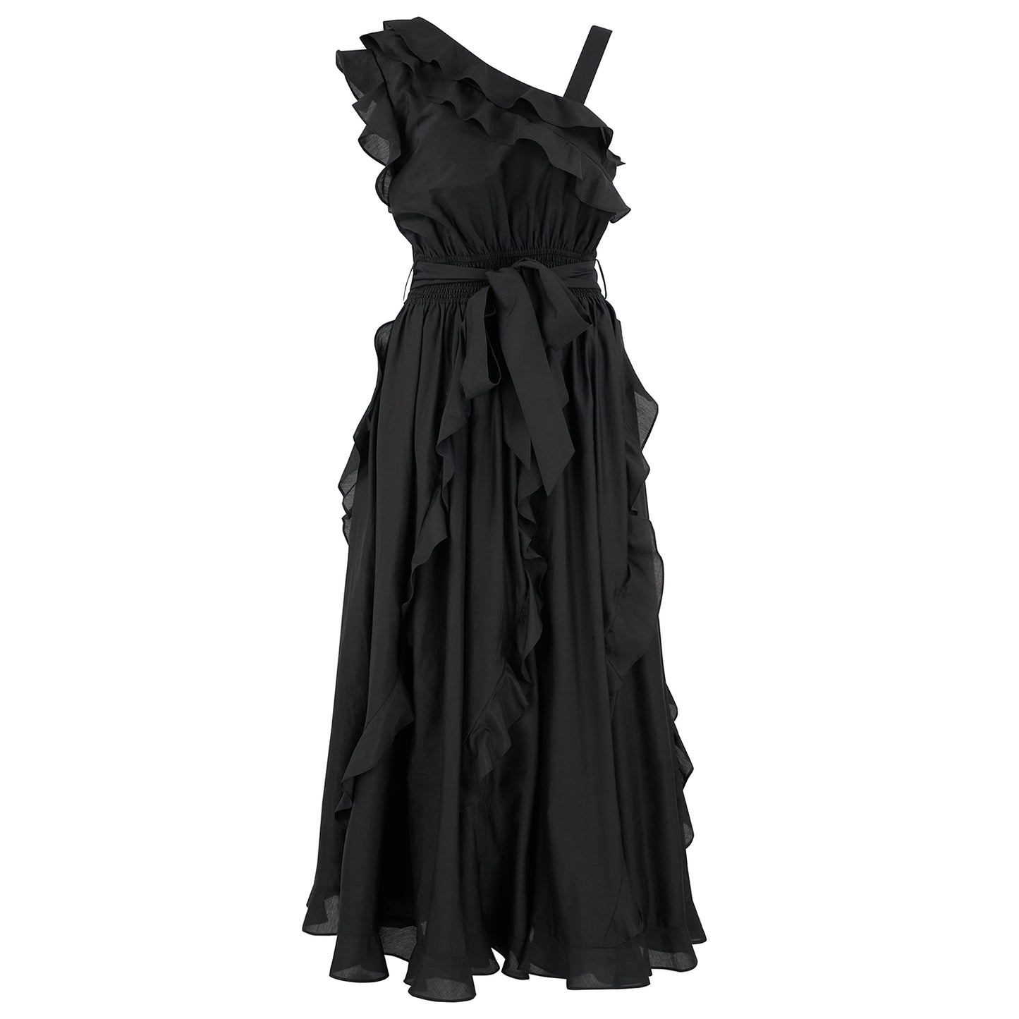 Bianca Dress in Black cotton silk