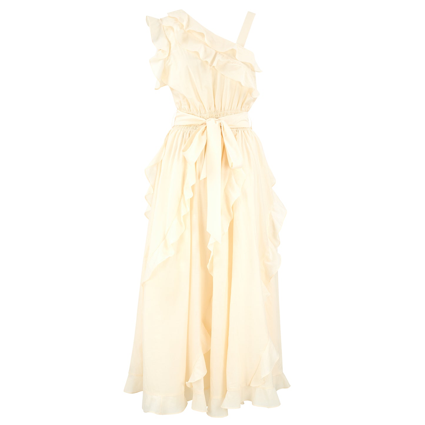 Bianca Dress in Ivory cotton silk