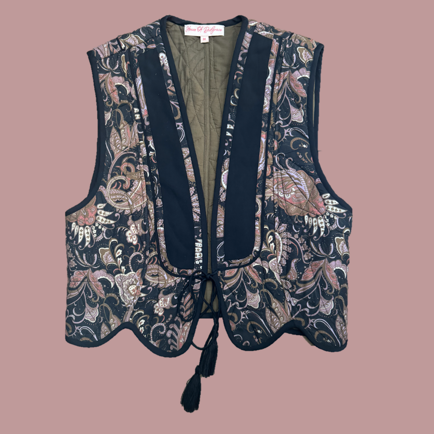 Rhiannon waistcoat quilted in the new signature Twilight paisley in soft cotton voile