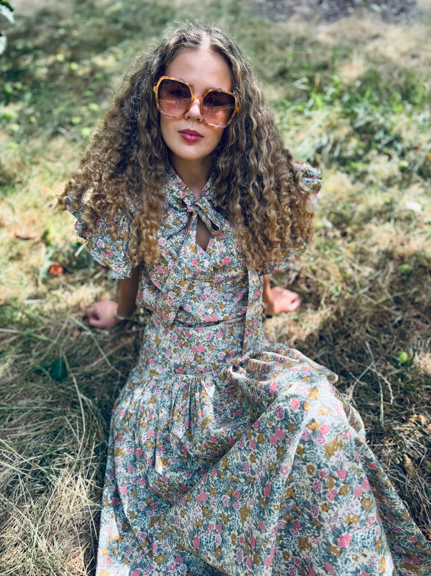 Emily skirt in meadow floral super soft cotton lawn