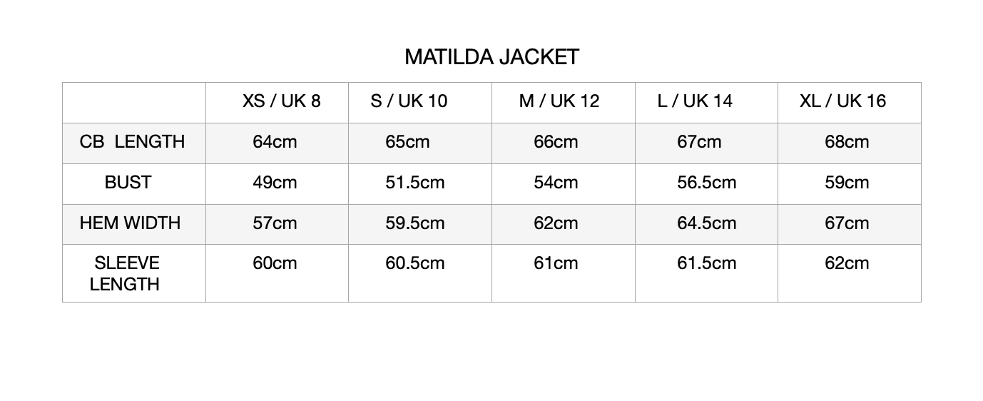 Matilda jacket in quilted cotton - reversible with detachable collar.